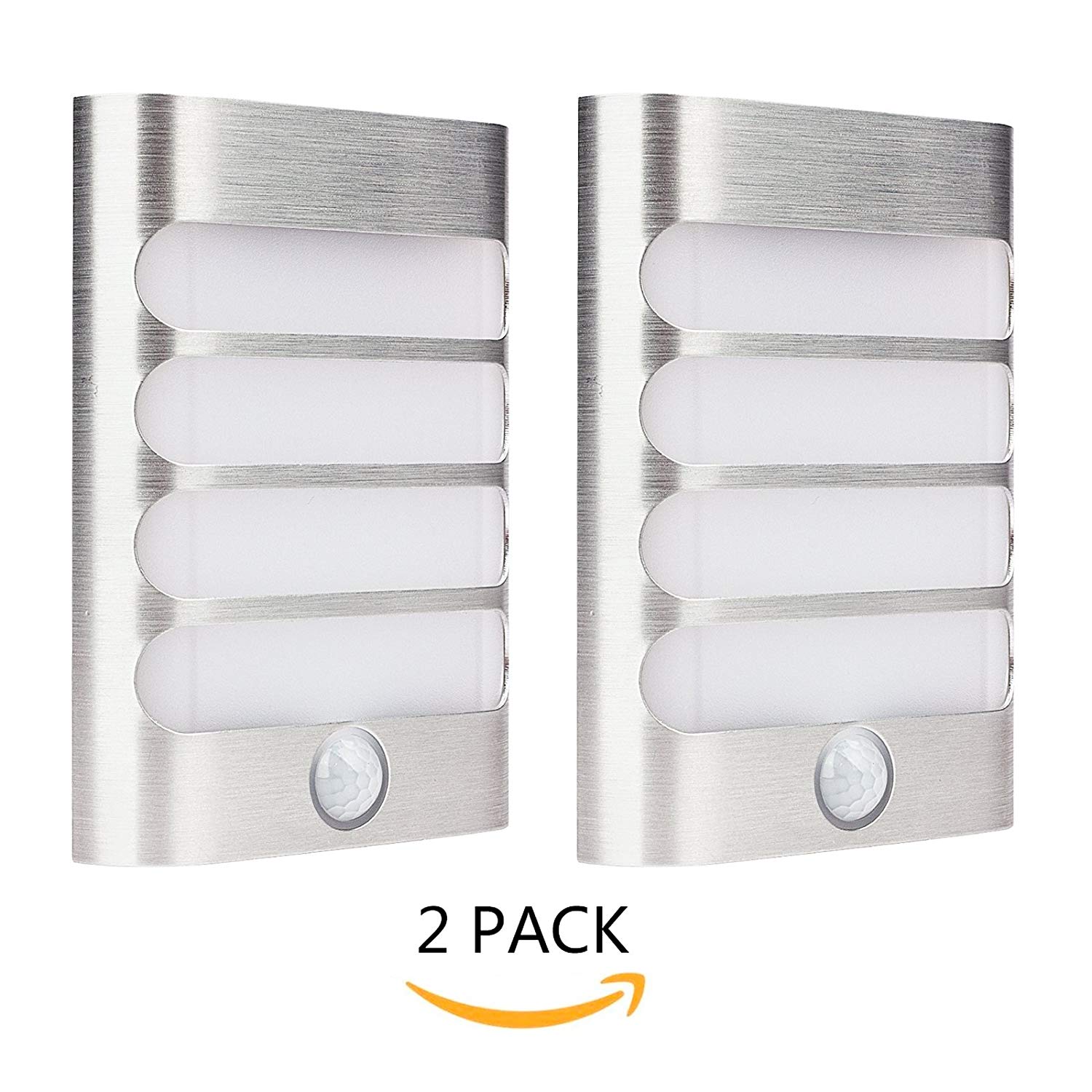 Leadleds Motion Night Light Battery Operated Auto ON OFF for Hallway Closet Staircase Garden, 2 Pack - Leadleds