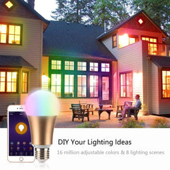 Leadleds WiFi Smart LED Light Bulb Multi-Color Dimmable Compatible with Alexa & Google Assistant - Leadleds