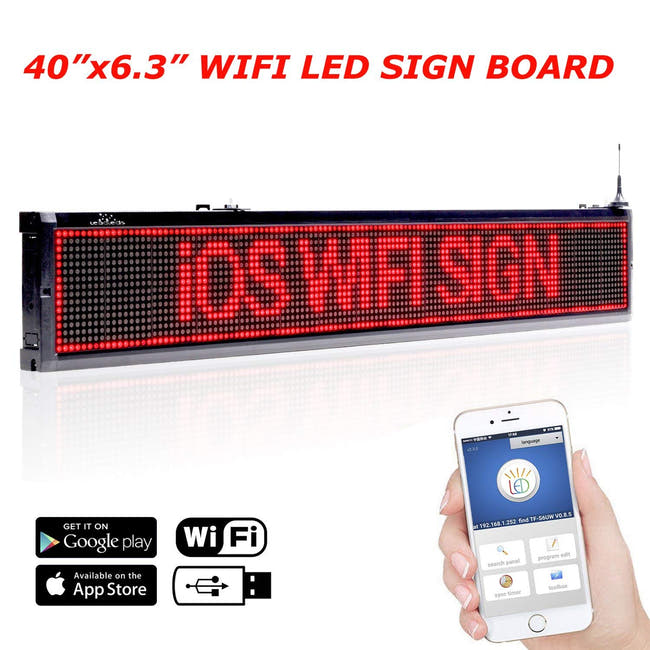 Leadleds 40 in Storefront Business Signs Scrolling Message Programmable by Phone, Red - Leadleds Image secondaire du produit