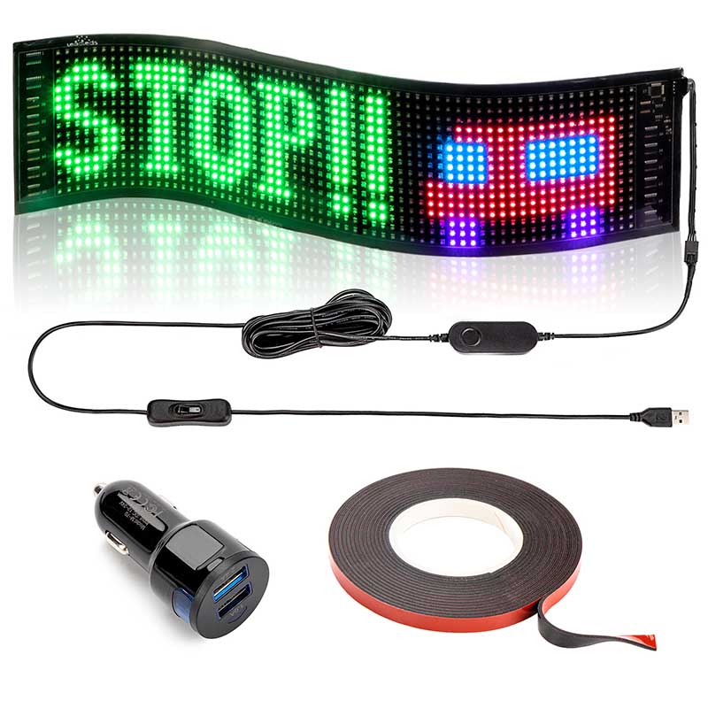 Leadleds Led Sign Display Foldable Flexible Soft Led Panel Bluetooth App Programmable L18.7" x W4.65" Main image