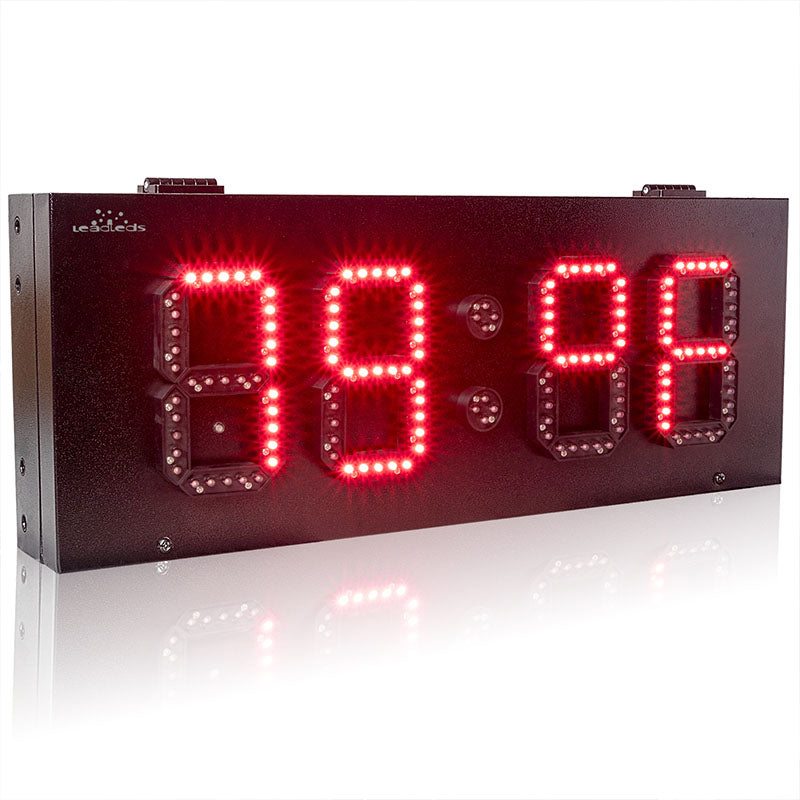 Commercial LED temperature display in weather-resistant metal cabinet