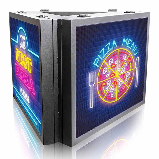 Leadleds 3-sided Car Roof Advertising Sign Programmable Scrolling Message Triangle Shaped Secondary image