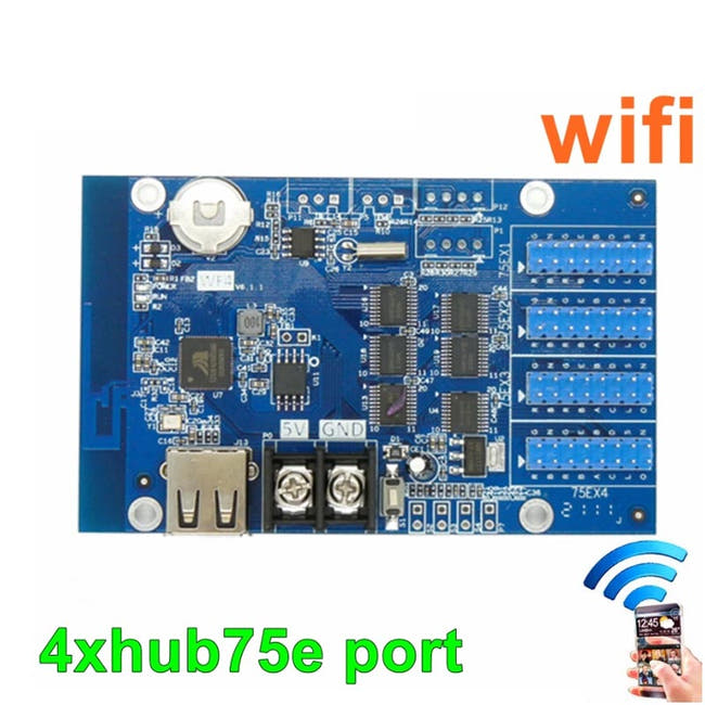 Led Control Card 1280 x 256 Pixels Full Color Controller 4 x HUB75E Secondary image