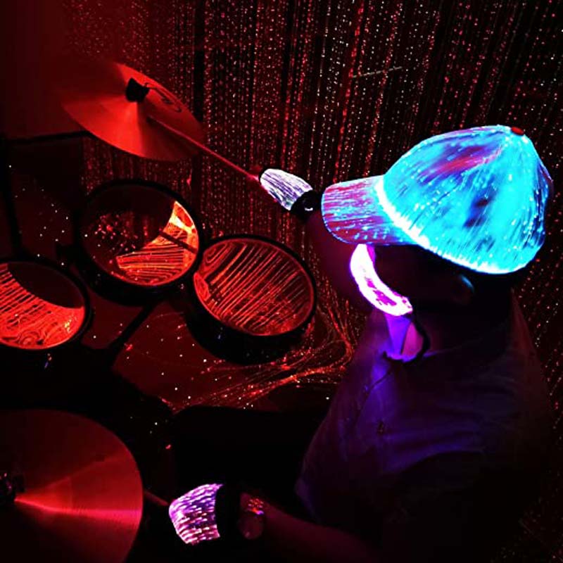 Flashing LED Baseball Hat Glow in the Dark Rave Party Cap