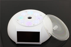 Colorful Solar Powered Jewelry Phone Rotating Display Stand Turn Table with LED Light - Leadleds