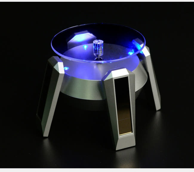 Leadleds Exquisite New Solar Powered Display Stand Rotating Turntable with Blue Light - Leadleds Imagen secundaria del producto