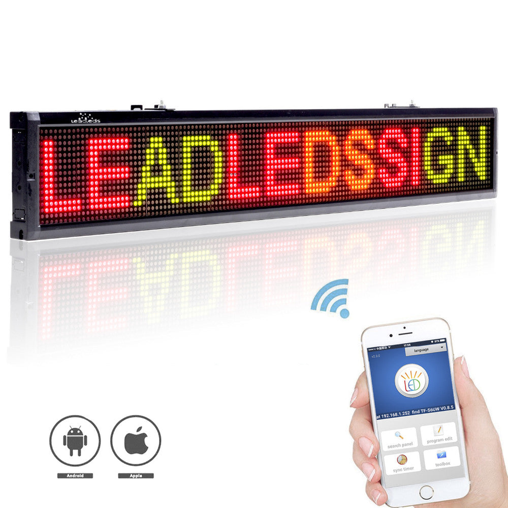 Leadleds Factory Custom Sign 125cm 12V 24V 100-240v AU EU US Popular WIFI Programmable Bus LED Sign 3 Colors - Leadleds