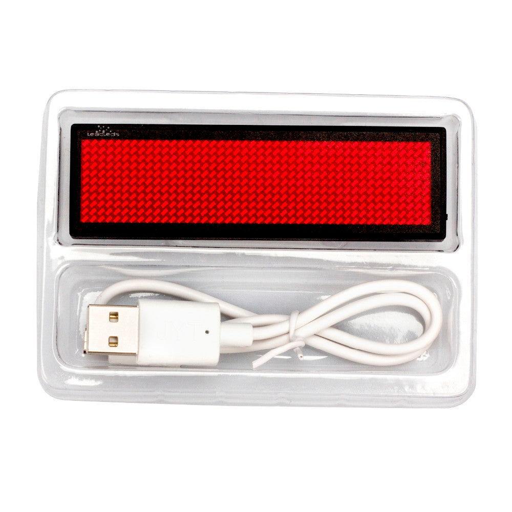 12*48 Dots LED Name Badge Wearable with Magnet & Pin Scrolling Message Sign Rechargeable for Event - Leadleds