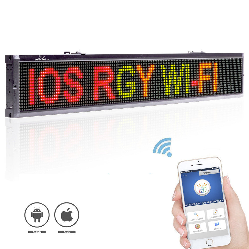 Leadleds Factory Custom Sign 125cm 12V 24V 100-240v AU EU US Popular WIFI Programmable Bus LED Sign 3 Colors - Leadleds
