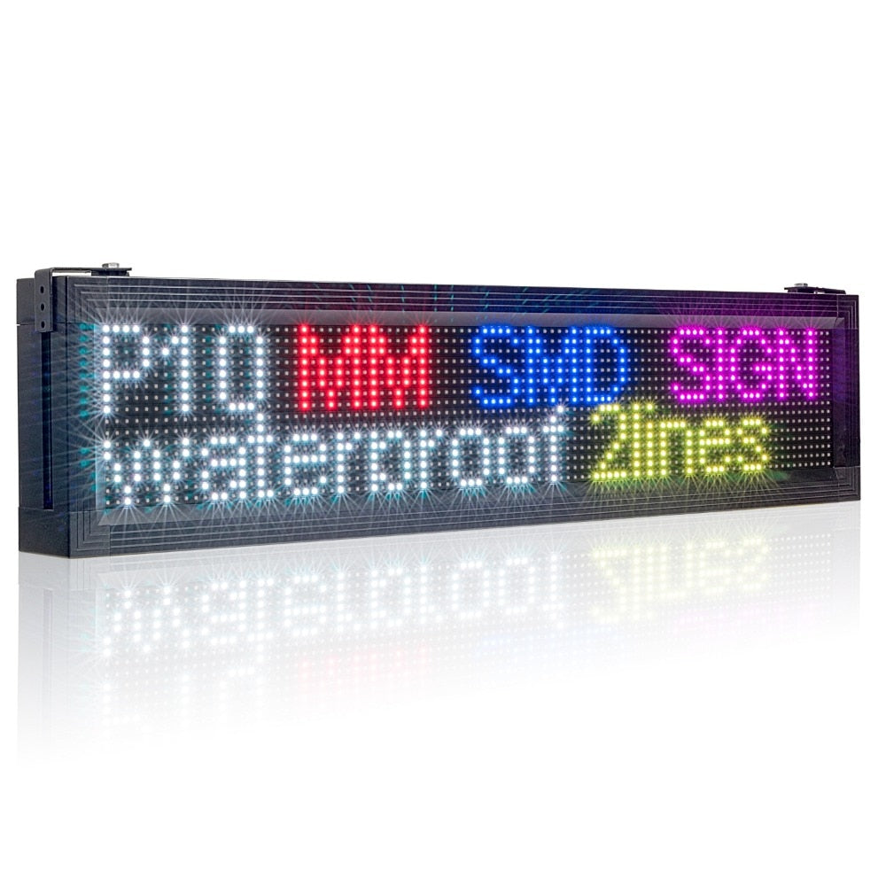 104*24cm Storefront LED Sign Waterproof Full COlor Led Display Board with Temperature Display, by Phone Control