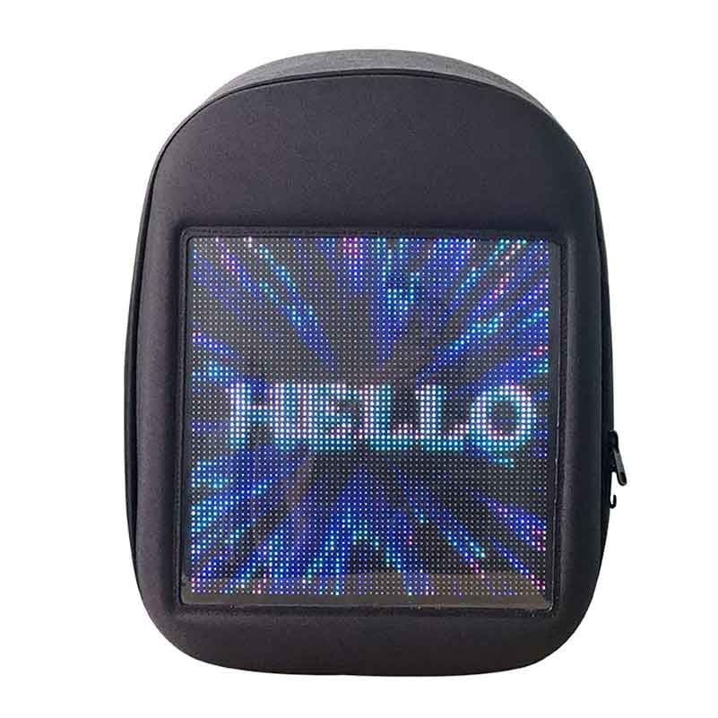 Smart Led Backpack Dynamic Backpack Shoulder Bag with Full Color Advertising for Boys Girls Gift, Black - Leadleds
