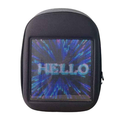 Smart Led Backpack Dynamic Backpack Shoulder Bag with Full Color Advertising for Boys Girls Gift, Black - Leadleds