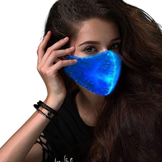 Leadleds LED Rave Mask 7C Luminous Light for Men Women Face Mask Music Party Halloween LightUp Mask Imagen principal del producto