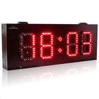 Large outdoor digital wall clock with bright LED digits