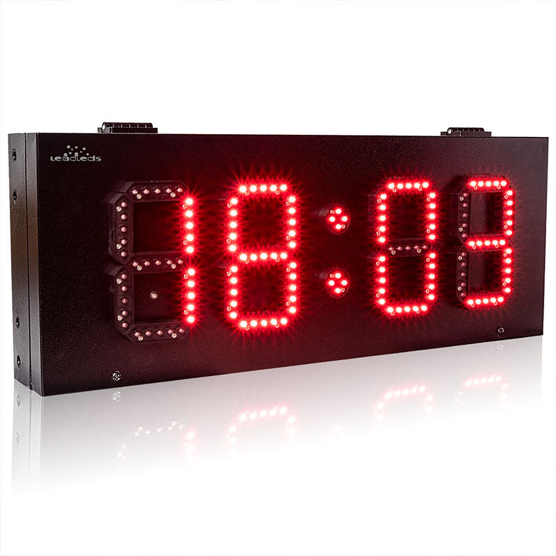Large outdoor digital wall clock with bright LED digits