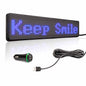 Leadleds 12V Bluetooth LED car sign with blue scrolling text Keep Smile, 10ft USB cable and 12V car cigarette lighter plug