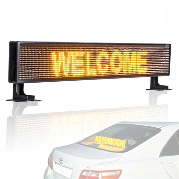 Leadleds 30-inch Car Rear Window LED Sign - Amber Scrolling Message Display Imagen principal del producto