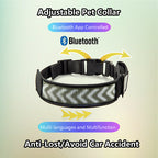 Leadleds LED Dog Collar USB Rechargeable Programmable Scrolling Text Night Safety White