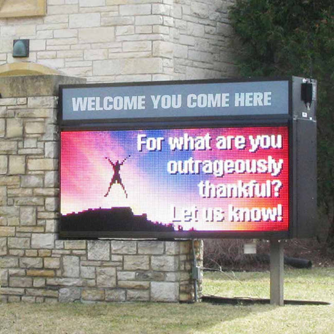 Leadleds Outdoor LED Church Sign Custom Full Color Display Picture Video Text P8 Imagen secundaria del producto