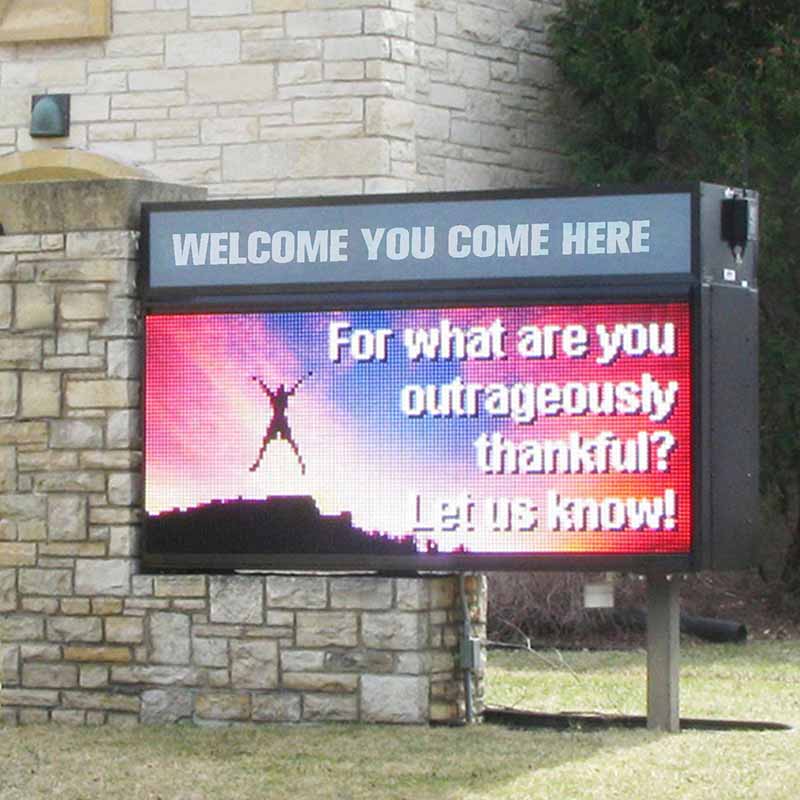 Leadleds Outdoor LED Church Sign Custom Full Color Display Picture Video Text P8 Main image