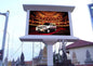 Leadleds P10 double-sided outdoor LED billboard sign on pole displaying full color video content in daylight