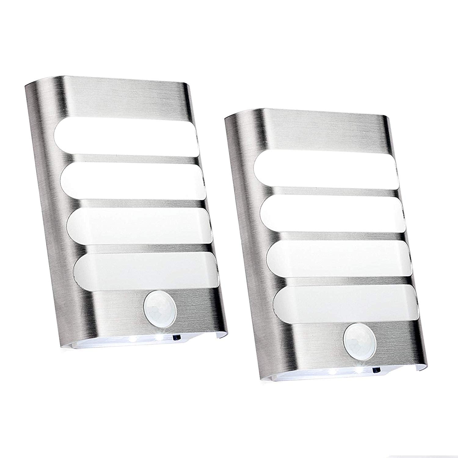 Leadleds Motion Sensor Light USB Rechargeable or 3pcs AA Battery Powered Wall Sconce Spot Lights Hallway Night Light, 2 Pack - Leadleds