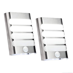 Leadleds Motion Sensor Light USB Rechargeable or 3pcs AA Battery Powered Wall Sconce Spot Lights Hallway Night Light, 2 Pack - Leadleds