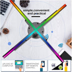 Leadleds 3D Hologram Advertising Display Fan WiFi Control 100CM 4 Axis, Safety Cover Including