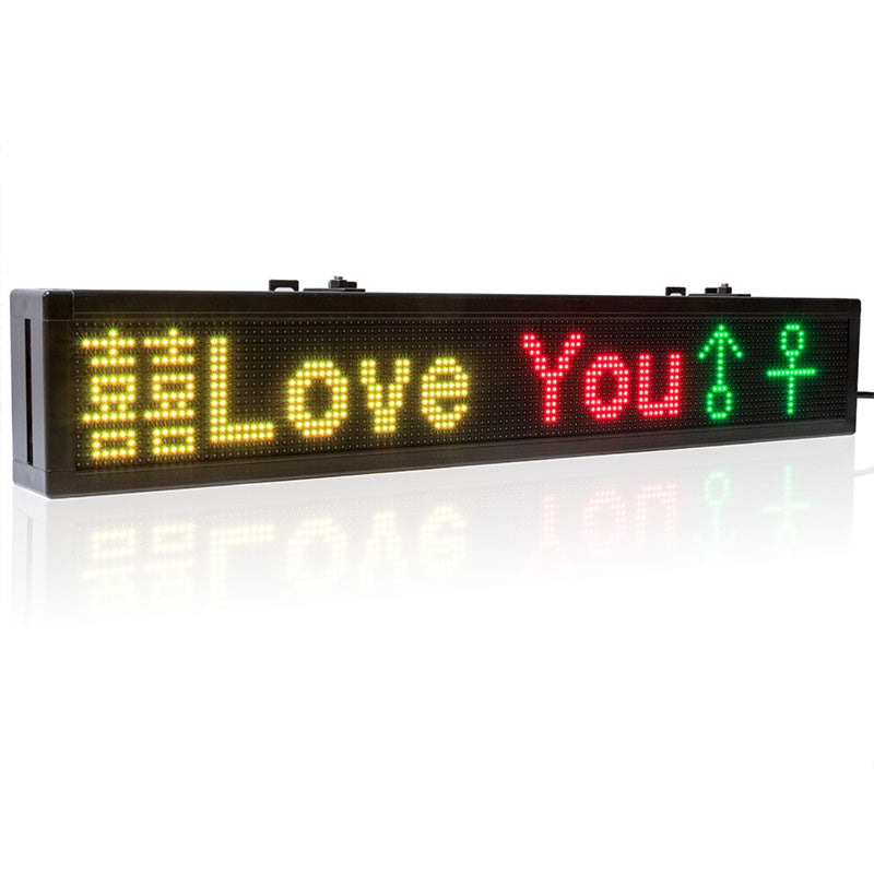 Wireless Remote Control LED Running Text Sign - Black Aluminum Frame Main image