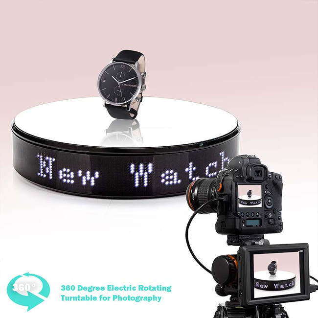 LED Screen Display Smart Electric Rotating Stand APP Intelligent Remote Control Turntable for Live Video Studio Shooting Props Imagen secundaria del producto