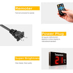 Leadleds Thermometer Industrial Temperature Display High Precision for Factory Workshop Warehouse