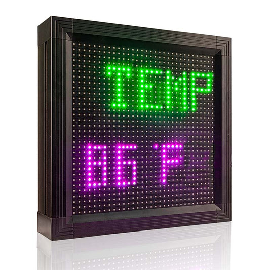 Leadleds 16in Open Sign Neon Message Board Temperature Humidity Led Timer Display