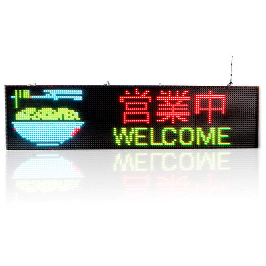 Leadleds 75.5 x 19in Exterior Led Display WiFi Programmable 2 Sided Messages Board for Storefront
