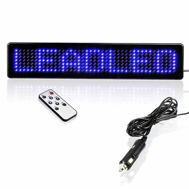 Leadleds Scrolling Led Sign Programmable Driving Lights DC12v for Car Motorcycle Bicycle, Blue - Leadleds Imagen secundaria del producto