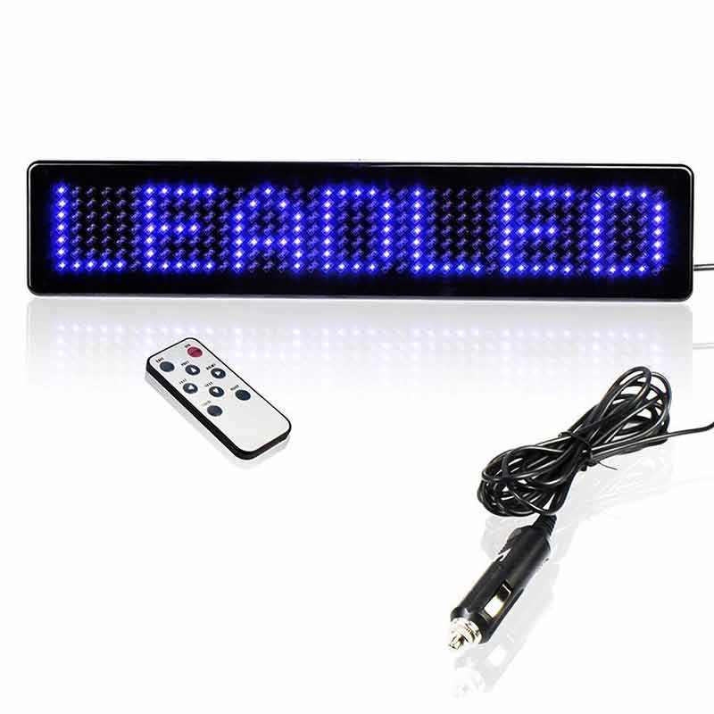Leadleds Scrolling Led Sign Programmable Driving Lights DC12v for Car Motorcycle Bicycle, Blue - Leadleds
