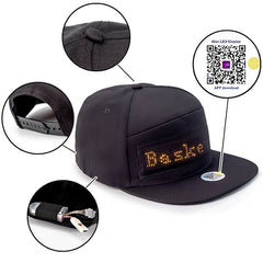 Leadleds Led Display Hat Cap Phone Control Message for Lighted Glow Club Party Sports Men Women, Golden Message