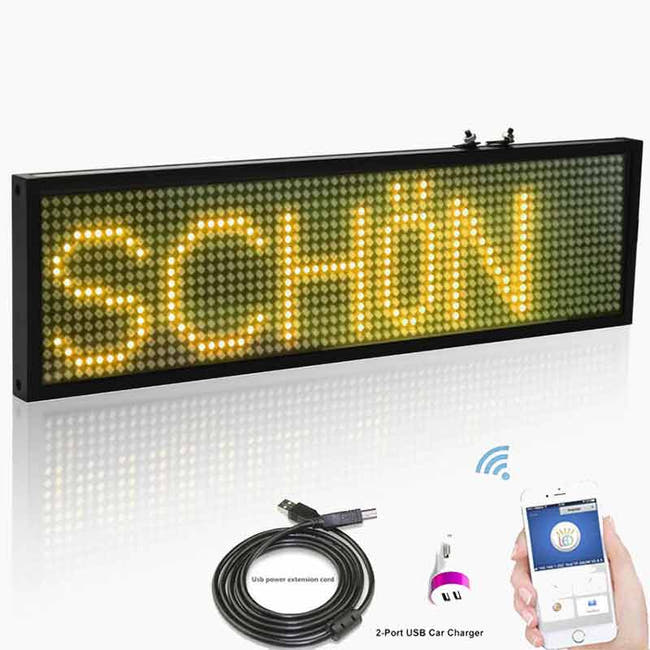 DC 12V Car LED Programmable Showcase Message Sign Scrolling Display Lighting Board by Phone Program - Leadleds Secondary image