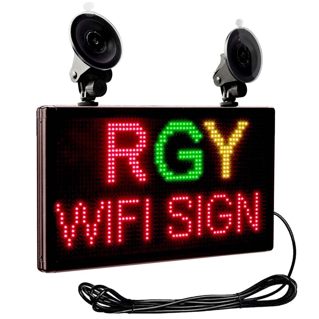 Leadleds Open Sign WiFi Pantalla de mensajes tricolor programable para tienda, 33 x 18 cm Imagen secundaria del producto