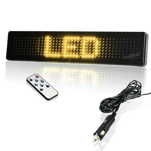 DC to AC Remote Led Sign Scrolling Yellow Message for Store Promotion Advertising Car for Sale Sign