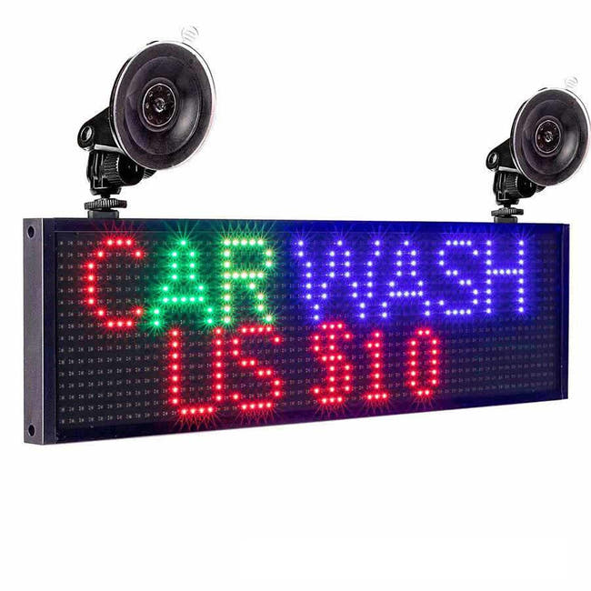 DC12v Full Color LED Display Programmable Scrolling Message Board Control by IOS Android Phone - Leadleds Main image
