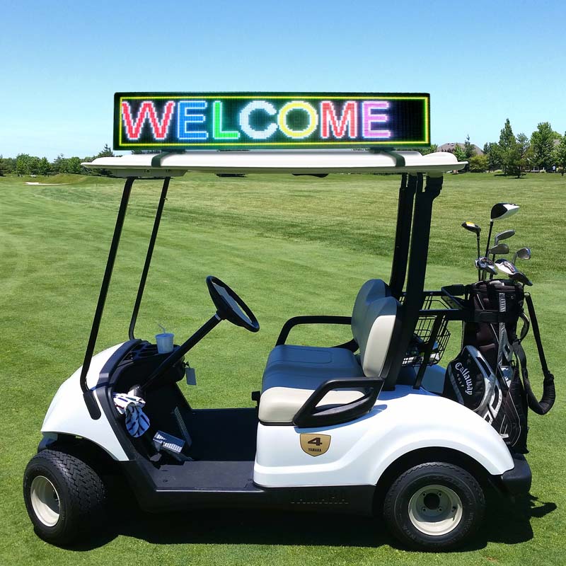 Leadleds 50 In Golf Topper Roof Sign Vehicle Led Digital Signage Full Color Advertising Message Board