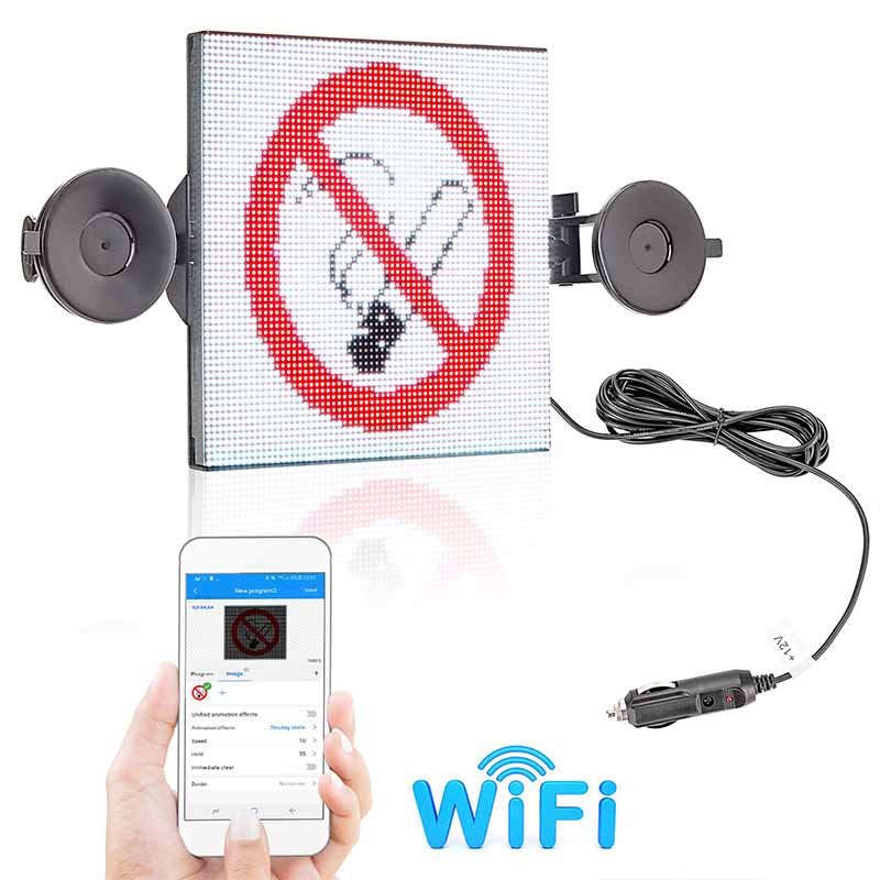 Leadleds Car Display Animation Led Display Screen iOS Android WiFi Control