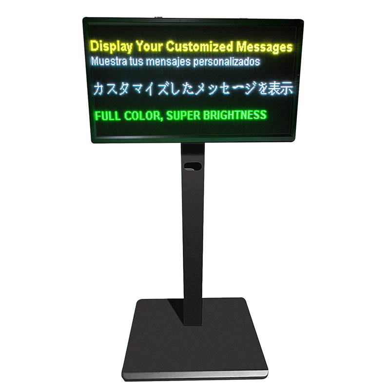 Leadleds 40in Battery Powered Scrolling LED Sign Programmable Outdoor with Wheels Stand Main image