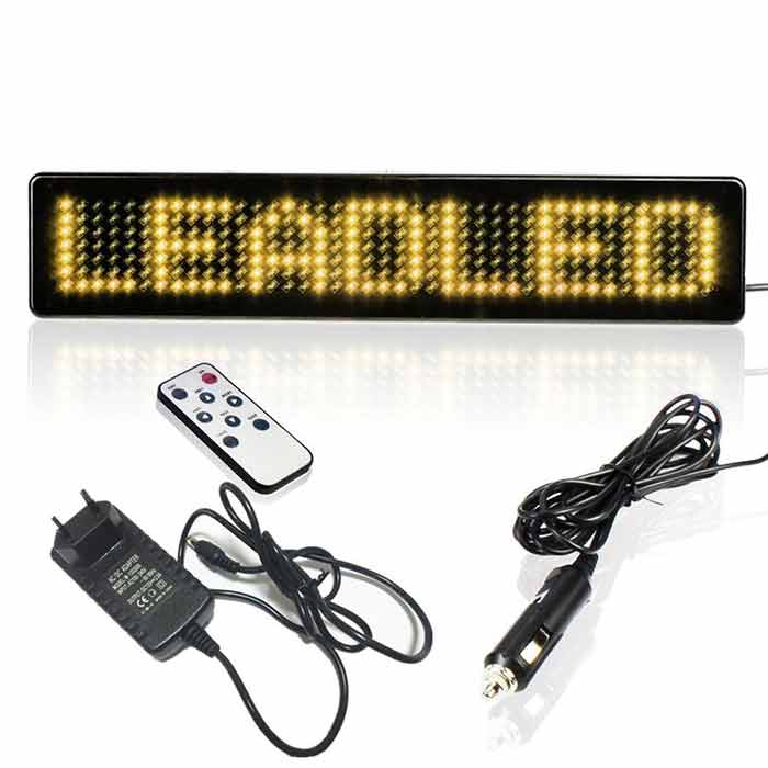 DC to AC Remote Led Sign Scrolling Yellow Message for Store Promotion Advertising Car for Sale Sign - Leadleds Main image