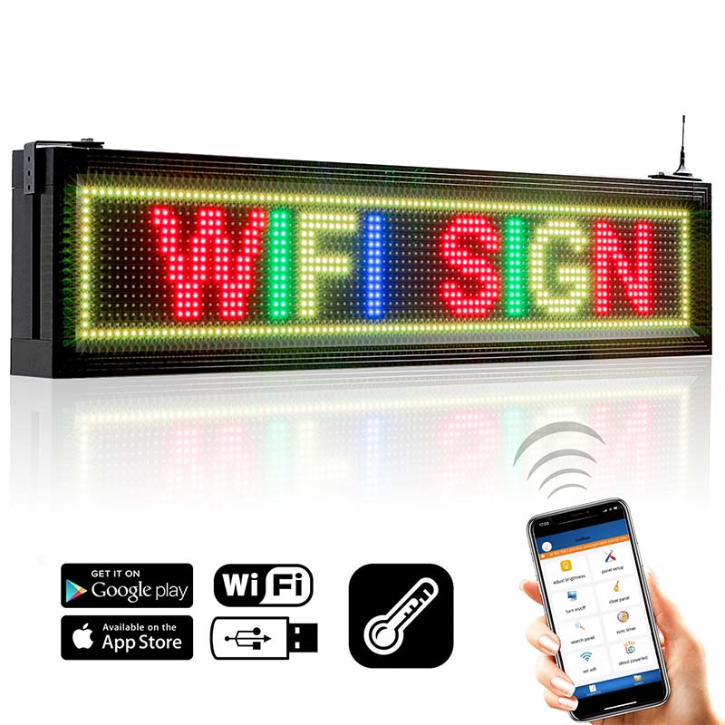 Leadleds Outdoor Business Signs Waterproof Digital Message Board with Temperature Display