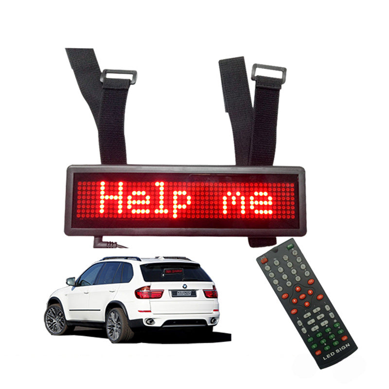 Leadleds Remote Led Car Sign Scrolling Multilingual Nylon Straps Led Jeep Sign Rechargeable for Rearview Mirror Image principale du produit