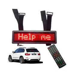 Leadleds Remote Led Car Sign Scrolling Multilingual Nylon Straps Led Jeep Sign Rechargeable for Rearview Mirror