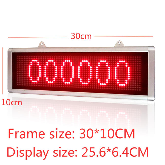 Leadleds Led Digital Number Plate DC12V Monocromatic High Brightness Electronic Signage RS232, 30 x 10cm Secondary image