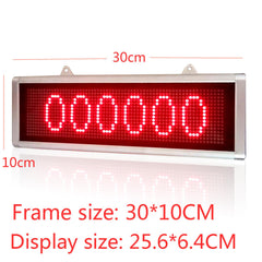Leadleds Led Digital Number Plate DC12V Monocromatic High Brightness Electronic Signage RS232, 30 x 10cm