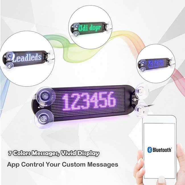 Leadleds Led Marquee Sign Bluetooth Car Led Programmable Message Sign, 7 Colors Secondary image
